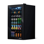 Beverage Refrigerator Cooler | 126 Cans Free Standing with Right Hinge Glass Door | Mini Fridge Beverage Organizer Perfect For Beer, Wine, Soda, And Cooler Drinks
