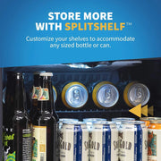 Beverage Refrigerator Cooler | 126 Cans Free Standing with Right Hinge Glass Door | Mini Fridge Beverage Organizer Perfect For Beer, Wine, Soda, And Cooler Drinks