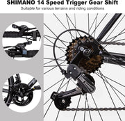 WEIZE Road Bike, 700C Wheel City Commuter Bicycle, Shimano 14 Speed Drop Bar, Racing Adult Bike with Caliper Brakes, High-Carbon Steel Hybrid Bikes