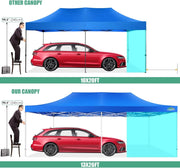 COBIZI 10x20 Heavy Duty Pop up Canopy Tent with 6 sidewalls Easy Up Commercial Outdoor Canopy Wedding Party Tents for Parties All Season Wind & Waterproof Gazebo with Roller Bag,Black(Frame Thickened)