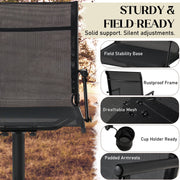 Danrelax 360 Silent Camo Hunting Blind Chair, Armrests, Side Pouch, Telescopic Legs