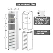 Toilet Paper Holder Stand, Storage Cabinet Beside Toilet for Small Space Bathroom