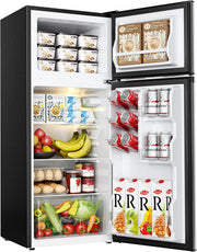 3.2 Cu.Ft Mini Fridge with Freezer – 2-Door Compact Refrigerator for Bedroom, Dorm, Office or Apartment, Silver3.2 Cu.Ft Mini Fridge with Freezer – 2-Door Compact Refrigerator for Bedroom, Dorm, Office or Apartment, Silver