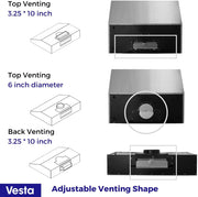Powerful 30 Inch Under Cabinet Range Hood With Seamless Stainless Steel Body, Twin Turbo Motors, 3 Speed Touch Screen, Round Vent, Baffle Filters, LED Lights, Oil Collector