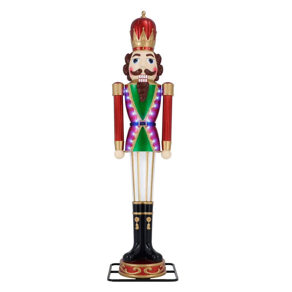 2025 Animated Christmas Nutcracker Blow Mold Decoration, Multicolor, 9', by Holiday Time