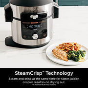 Ninja OL701 Foodi 14 in 1 SMART XL 8 Qt. Pressure Cooker Steam Fryer with SmartLid & Thermometer Auto Steam Release, that Air Fries, Proofs & More, 3 Layer Capacity, 5 Qt. Crisp Basket, Silver/Black