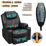 Electric Power Lift Recliner Leather Massage Reclining Sofa Elderly Lift Chair With Lumbar Heating Amp 8 Vibrating Nodes Cup Holder Usb Port - Comfortable And Ergonomic Design