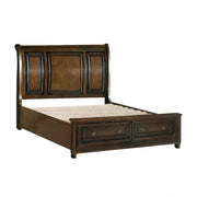 Master Bedroom Set 5pc Classic Brown Cherry Finish Platform Storage Bed