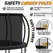 JUMPZYLLA Recreational Trampoline with Enclosure and Ladder, Galvanized Anti-Rust Coating