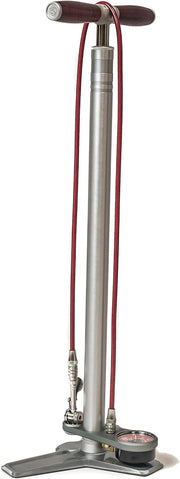 Ultimate Floor Pump | Hiro Edition Chuck | 160psi Gauge | Braided Steel Hose | Rosewood Handle