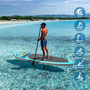 FunWater Inflatable Stand Up Paddle Board with Premium SUP Paddle Accessories, Non-Slip EVA Deck, 11'/10'6' Paddle