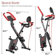 Pooboo 3 In 1 Foldable Exercise Bike Indoor Cycling Bike Workout 300Lb