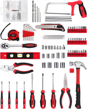 KINGTOOL Home Tool Set Kit - 286 PCS Home Auto Repair Tool Kit with Rolling Tool Box, Mechanic Tool Sets with 21V Max Cordless Power drill, Perfect for Homeowner, Diyer, Handyman