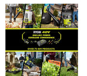 RY40451-2B 40V Vac Attack Cordless Leaf Vacuum/Mulcher with (2) 5.0 Ah Batteries and (1) Charger