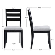 5-Piece Solid Wood 47L Dining Table Sets (1 Table+ 4 Slat Back Chairs)