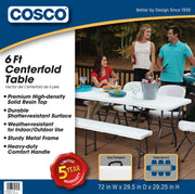 Cosco 6 Foot Folding Table in White Speckle