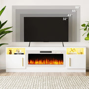 Bossin 70 Fireplace TV Stand with 36 Electric Fireplace, TV Stand for TVs Up to 80, 16 Colors LED Lights/Entertainment Center