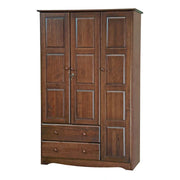 3-Door Wardrobe Armoire - White/Mocha/Java - Solid Wood