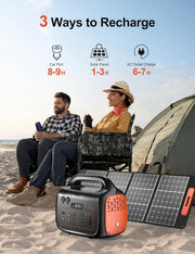 GreenOE Portable Power Station 1000W 1024Wh Solar Powered Generator with 100W Solar Panel, Camping Power Bank for Outdoors Travel Hunting Home Lithium Battery Backup