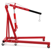 GARVEE 2 Ton Folding Hydraulic Engine Hoist with Lever, Folding Engine Shop Crane Hoist Lift, Heavy Cherry Picker
