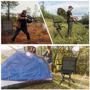 Danrelax 360 Silent Camo Hunting Blind Chair, Armrests, Side Pouch, Telescopic Legs