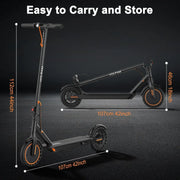 Electric Scooter, 350W/500W Powerful Motor, 8.5"/10" Solid Tires, 19/22Mph, 28/21/12 Miles Range,Dual Braking