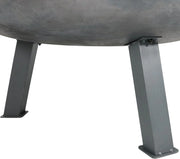 34-Inch Rustic Cast Iron Outdoor Raised Fire Pit Bowl with Handles - Oxidized Finish