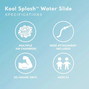 Intex Kool Splash Inflatable Water Slide Swimming Pool Play Center with Built in Sprayers for Kids and Adults, Ages 6 and Up, Blue