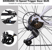 WEIZE Road Bike, 700C Wheel City Commuter Bicycle, Shimano 14 Speed Drop Bar, Racing Adult Bike with Caliper Brakes, High-Carbon Steel Hybrid Bikes