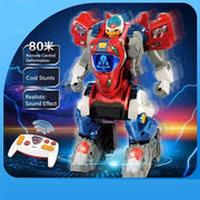 One-key Deformation Dinosaur Robot With Sound and Llight Music Dinosaur knowledge Remote Control Dinosaur RC Robot Toy Children
