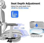 Ergo3D Ergonomic Office Chair – High Back Mesh Desk Chair with 3D Adjustable Armrests, Wheels, for Home and Office (Black)