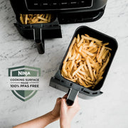 Ninja Foodi 10QT 6-in-1 DualZone Smart XL Air Fryer, 2 Independent 5QT Baskets, Smart Cook Thermometer, Match Cook, Smart Finish, Air Fry, Roast, Bake, Dehydrate, Reheat, Grey, DZ550