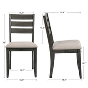 5-Piece Solid Wood 47L Dining Table Sets (1 Table+ 4 Slat Back Chairs)