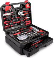 KINGTOOL Home Tool Set Kit - 286 PCS Home Auto Repair Tool Kit with Rolling Tool Box, Mechanic Tool Sets with 21V Max Cordless Power drill, Perfect for Homeowner, Diyer, Handyman