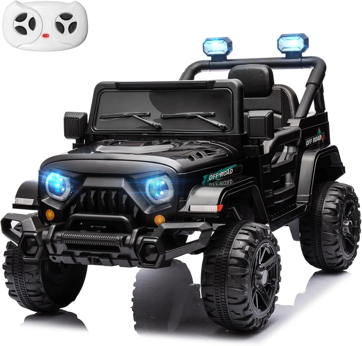 12V Kids Electric Ride on Truck Car Remote Control, Twin 35W Motors 3.5MPH Max Speed, Bluetooth USB Music Player, 4 Wheels Suspension LED Lights Safety Belt, Gift for Boy & Girl-Rosy