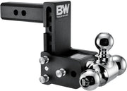 Tow & Stow Adjustable Trailer Hitch Ball Mount - Fits 2" Receiver, Tri-Ball (1-7/8" x 2" x 2-5/16"), 5" Drop, 10,000 GTW - TS10048B