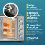 Elite Gourmet 47.5Qt, 18-Slice Convection Oven 4-Control Knobs