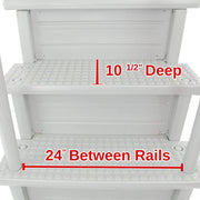 Select Anti-Slip in-Pool Steps | Gray | for Above Ground Swimming Pools | Can Mount to Decks 48" to 54" H | Safety Stairs Capacity Up to 300 lbs