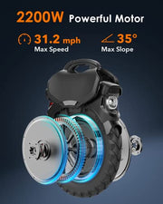INMOTION V11 Electric Unicycle - 18 Inch Self-Balancing Monowheel, Equipped with 3.35'' Air Suspension
