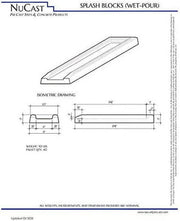 Nucast Precast Concrete Splash Block for Water and Rain Drainage from Home, Gutter, Downspout 3" x 11" Wide x 30"