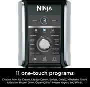 Ninja NC301 CREAMi Ice Cream Maker, for Gelato, Mix-ins, Milkshakes, Sorbet, Smoothie Bowls & More, 7 One-Touch Programs, with (2) Pint Containers & Lids, Compact Size, Perfect for Kids, Silver