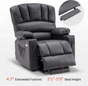 Heated Lift Recliner for Seniors with USB & Cup Holders