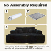 HOOOWOOO Modern Plush Sectional Sofa L-shaped Couch with Removable Ottoman