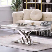 Modern Coffee Table 48 Rectangular Coffee Table with X Base Pedestal Coffee Tables for Living Room