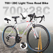 WEIZE Road Bike, 700C Wheel City Commuter Bicycle, Shimano 14 Speed Drop Bar, Racing Adult Bike with Caliper Brakes, High-Carbon Steel Hybrid Bikes