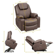 Electric Power Lift Recliner Leather Massage Reclining Sofa Elderly Lift Chair With Lumbar Heating Amp 8 Vibrating Nodes Cup Holder Usb Port - Comfortable And Ergonomic Design