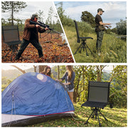 Danrelax 360 Silent Camo Hunting Blind Chair, Armrests, Side Pouch, Telescopic Legs