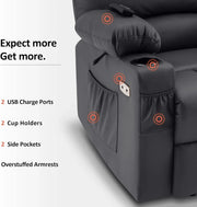 Heated Lift Recliner for Seniors with USB & Cup Holders