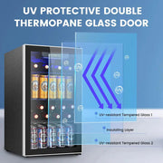 Mini Fridge 130 Can Beverage Refrigerator Cooler, 3.2 Cu.Ft Drink Fridge for Soda Wine Beer, Adjustable Temperature Control for Home Office, Black
