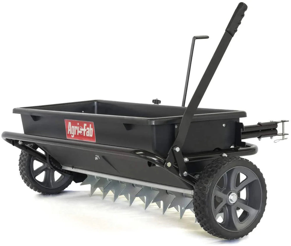 Agri-Fab 45-0543-AMZ 100 lb. Tow-Behind Lawn & Garden Spiker/Seeder/Drop Spreader for Seed,Fertilizer, Salt, Ice Melt; Designed to Pull Behind Lawn & Garden Tractors